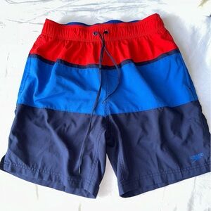 Speedo Red and Blue Board Shorts Quick-Dry Swimwear‎